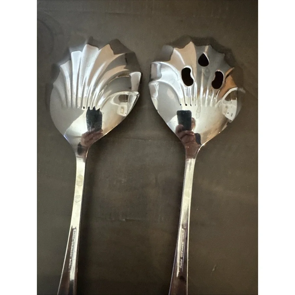 Excel Stainless Korea Brookfield Shell Casserole Spoons Glossy Center‎ Ridge (2)
